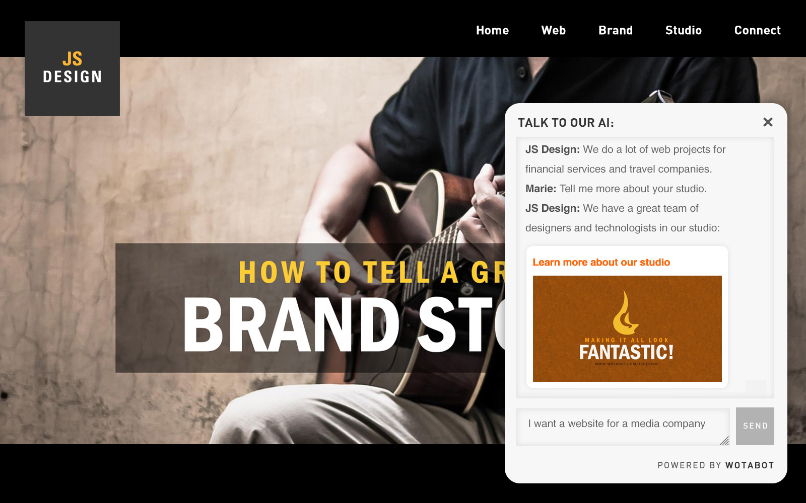 make a chatbot for your design company